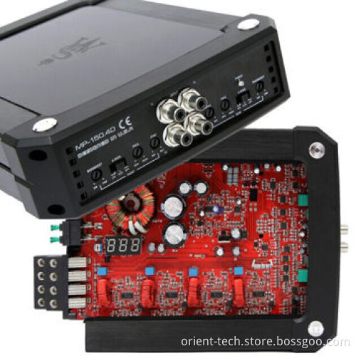 Class D full range digital big power car amplifier 4 channel 100w compact size for easy installation
